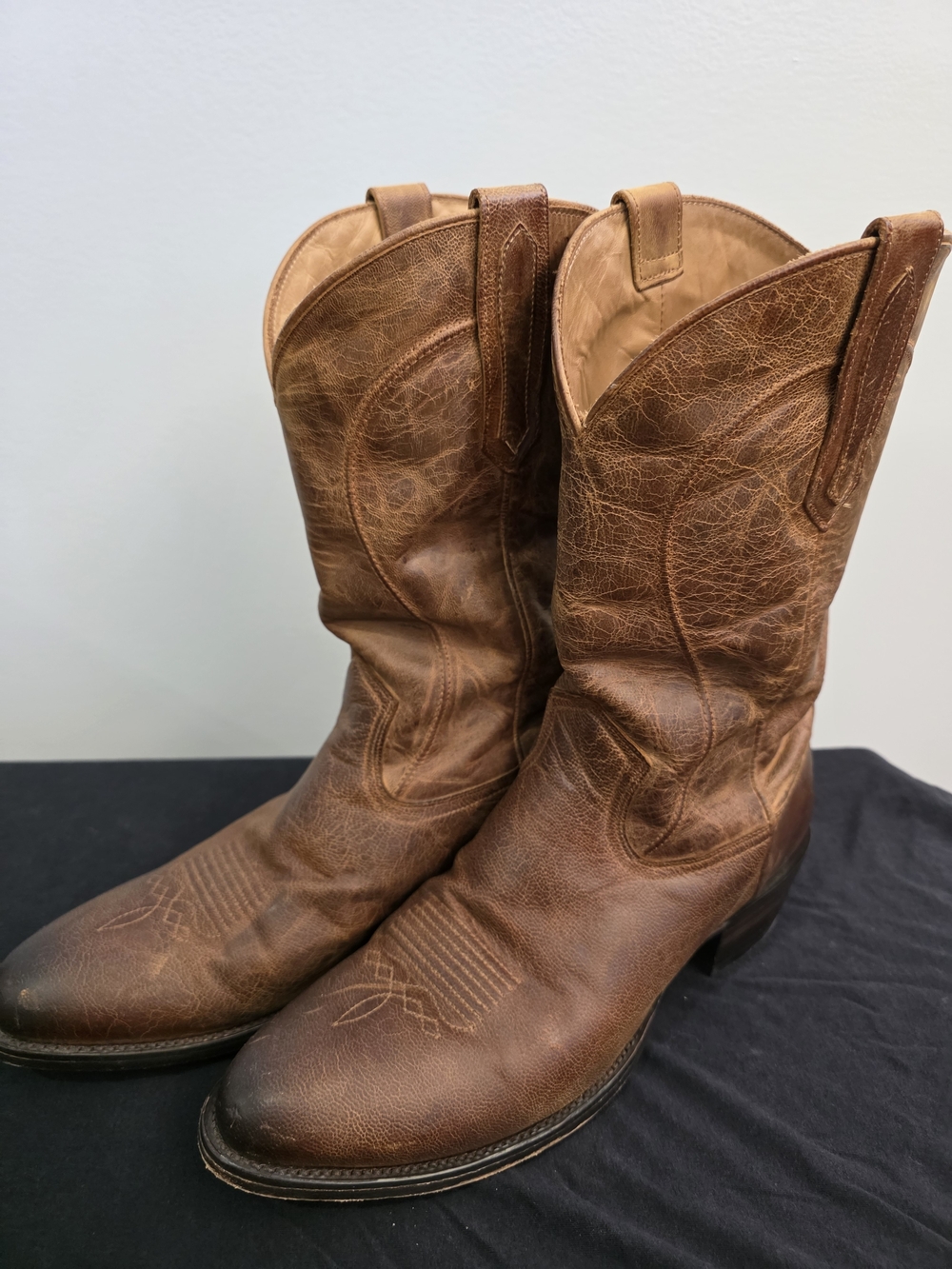 Men's Brown Distressed Leather Western Cowboy Boots